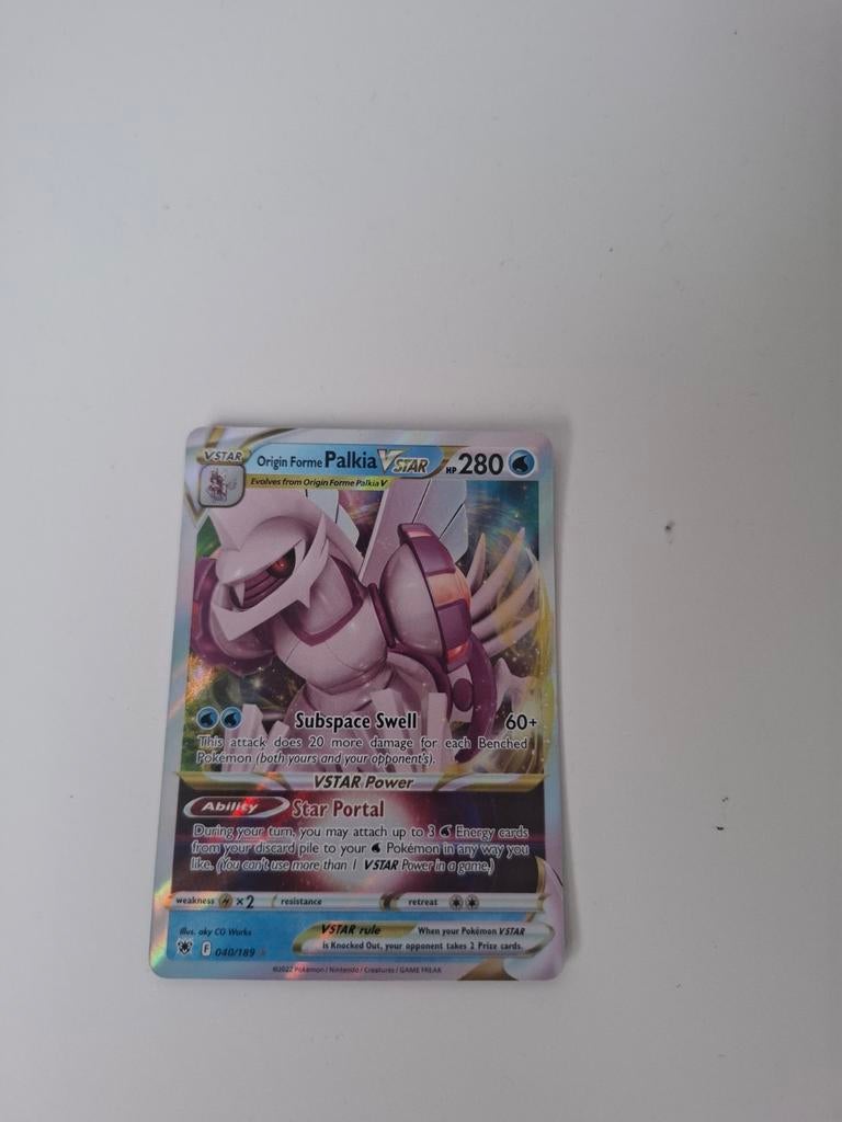 Pokemon Kaart Origin Forme Palkia VSTAR 040/189, Hobby en Vrije tijd, Verzamelkaartspellen | Pokémon, Ophalen, Zo goed als nieuw