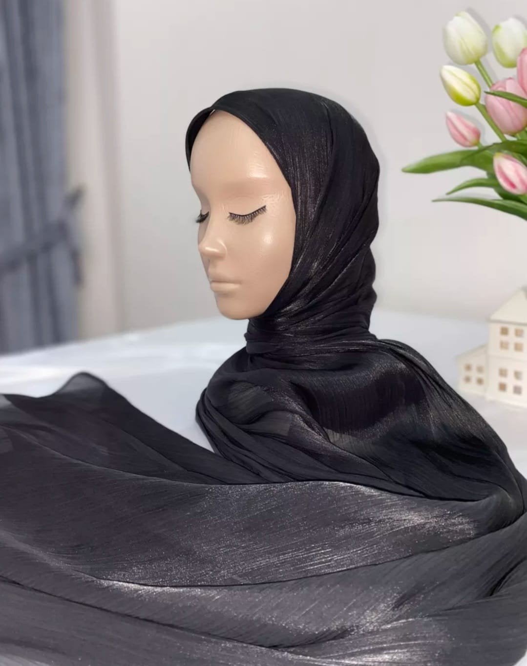 2 Stola's voor de prijs van 1: Zwart & Perzik Organza, Kleding | Dames, Ophalen of Verzenden, Zo goed als nieuw
