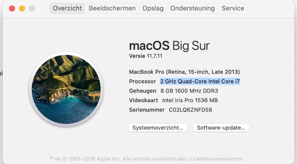 macbook pro Retina 15 inch late 2013, Gebruikt, 2 tot 3 Ghz, 8 GB, Ophalen of Verzenden