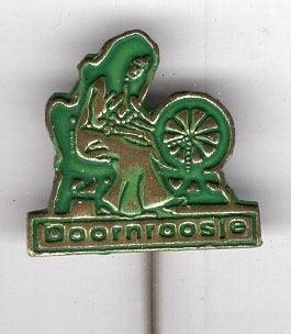 Doornroosje groen op koper sprookjes speldje ( W_188), Verzenden, Nieuw, Figuurtje, Speldje of Pin