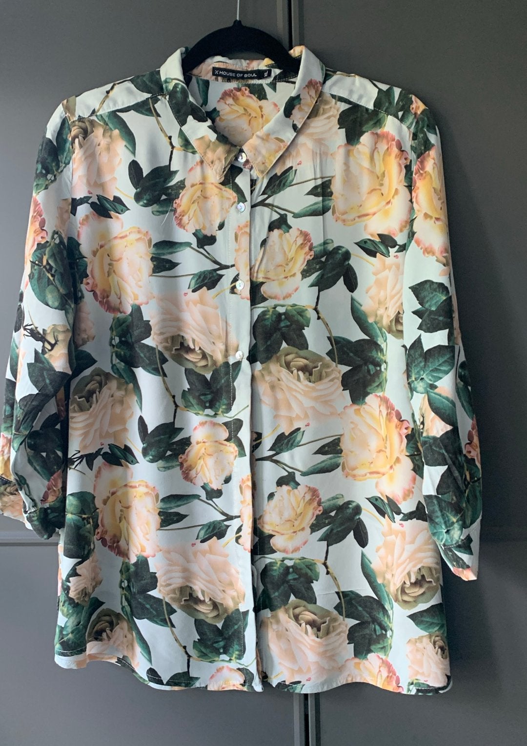 House of Soul gebloemde viscose blouse maat XXL 44/46, Verzenden, Zo goed als nieuw, Maat 46/48 (XL) of groter, Meerkleurig