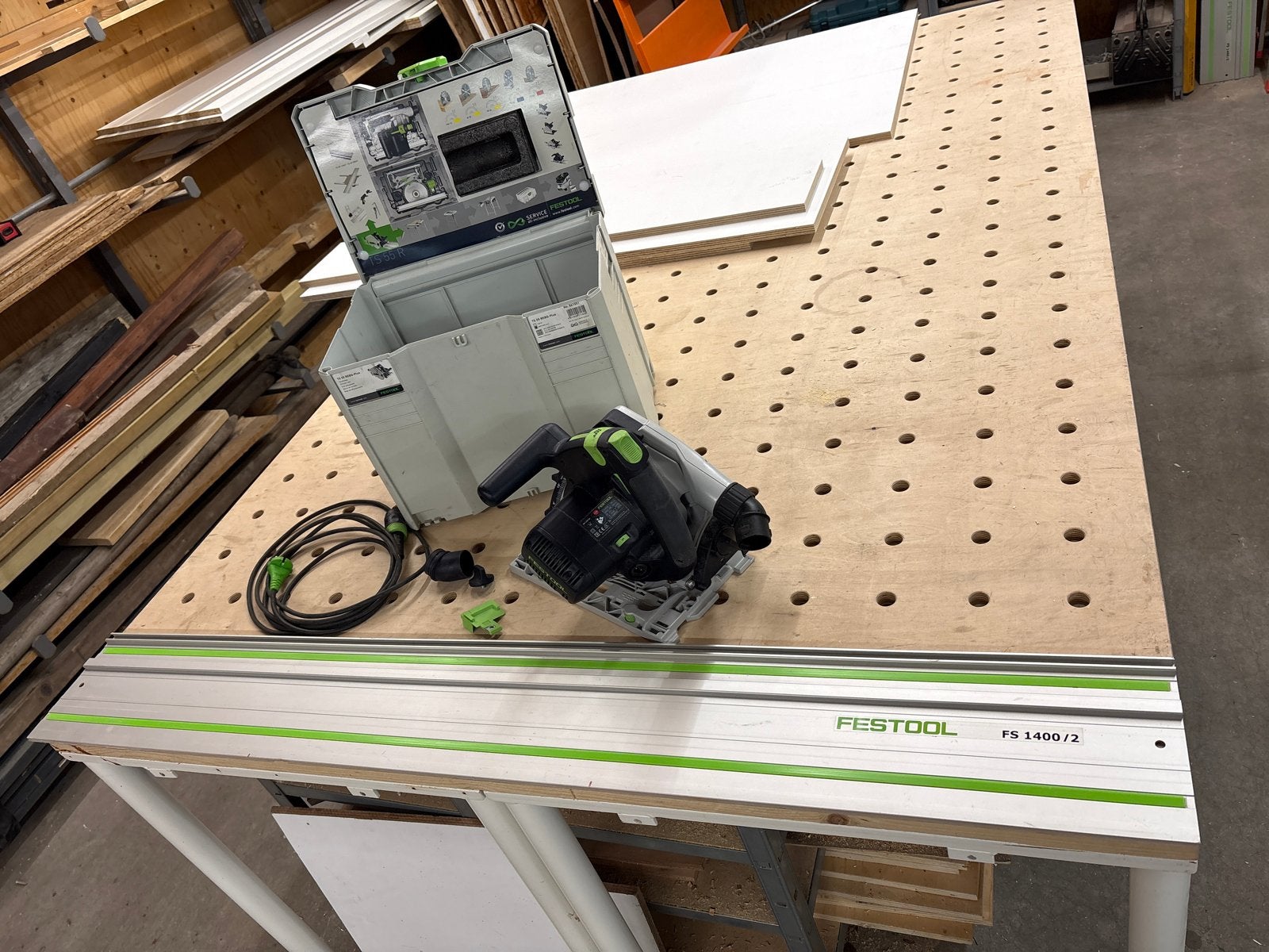 Festool TS 55 REBQ-Plus invalzaag met geleiderail, Doe-het-zelf en Verbouw, Invalzaag, 600 tot 1200 watt, Ophalen of Verzenden