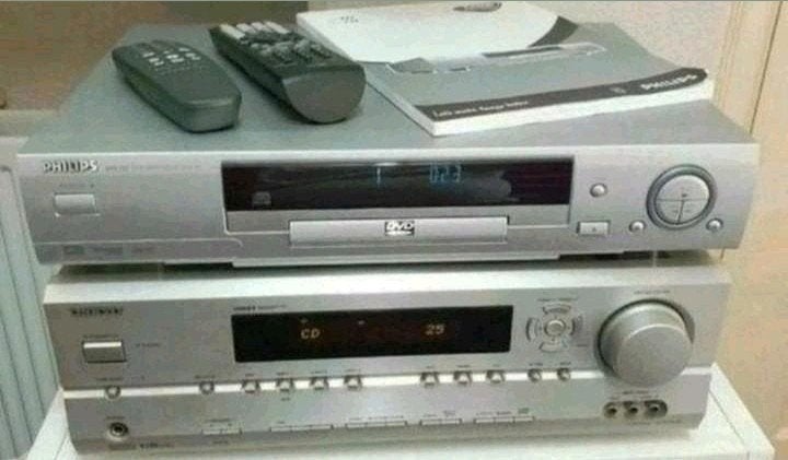 Onkyo tx-sr504e receiver + philips cd dvd-722 + remotes, Audio, Tv en Foto, Stereo-sets, Ophalen of Verzenden