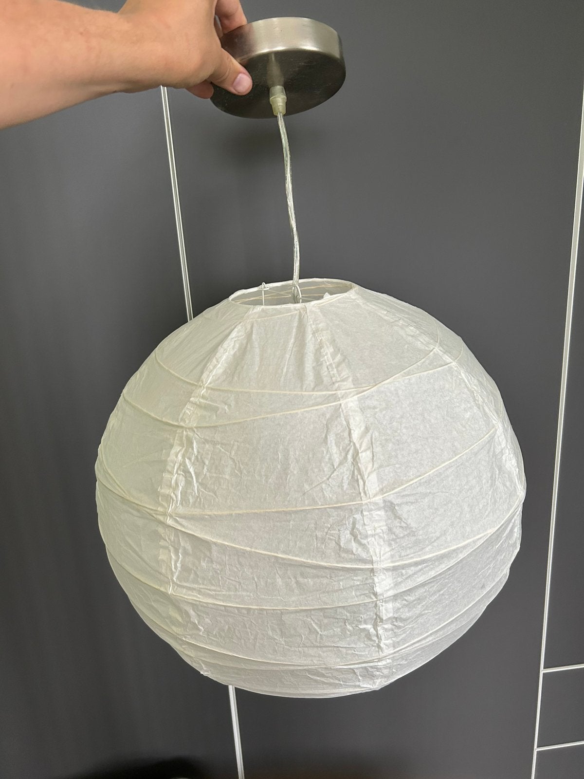Hanglamp rijstpapier, Ophalen, Gebruikt, Overige materialen, E27 (groot)