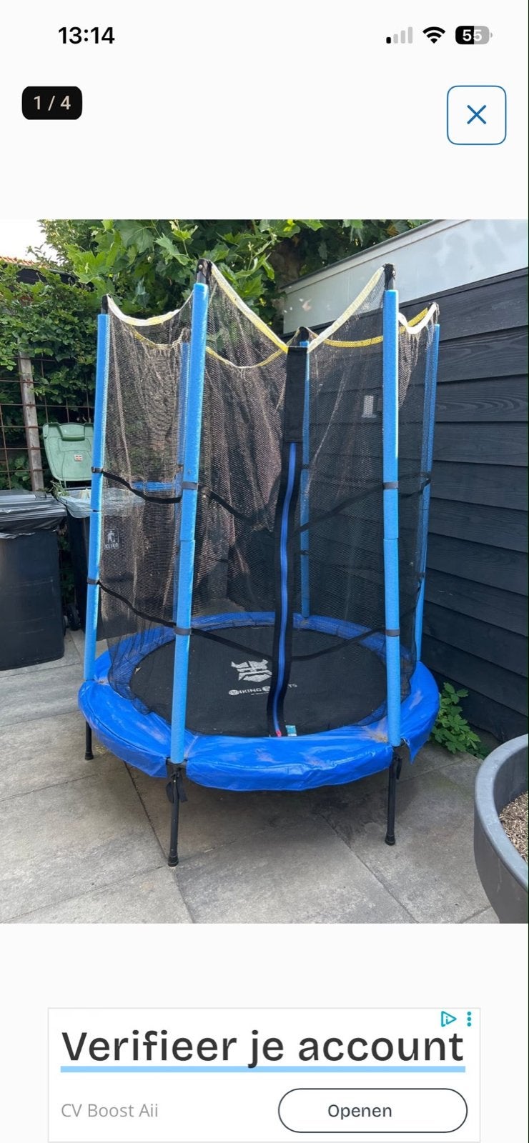 Trampoline Viking Sports 152 cm doorsnede, Ophalen, Gebruikt