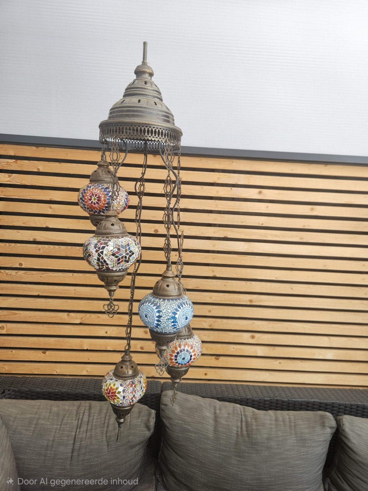 Oosterse Mozaïek Hanglamp - Handgemaakt en Kleurrijk, Huis en Inrichting, Overige fittingen, Ophalen of Verzenden, Zo goed als nieuw