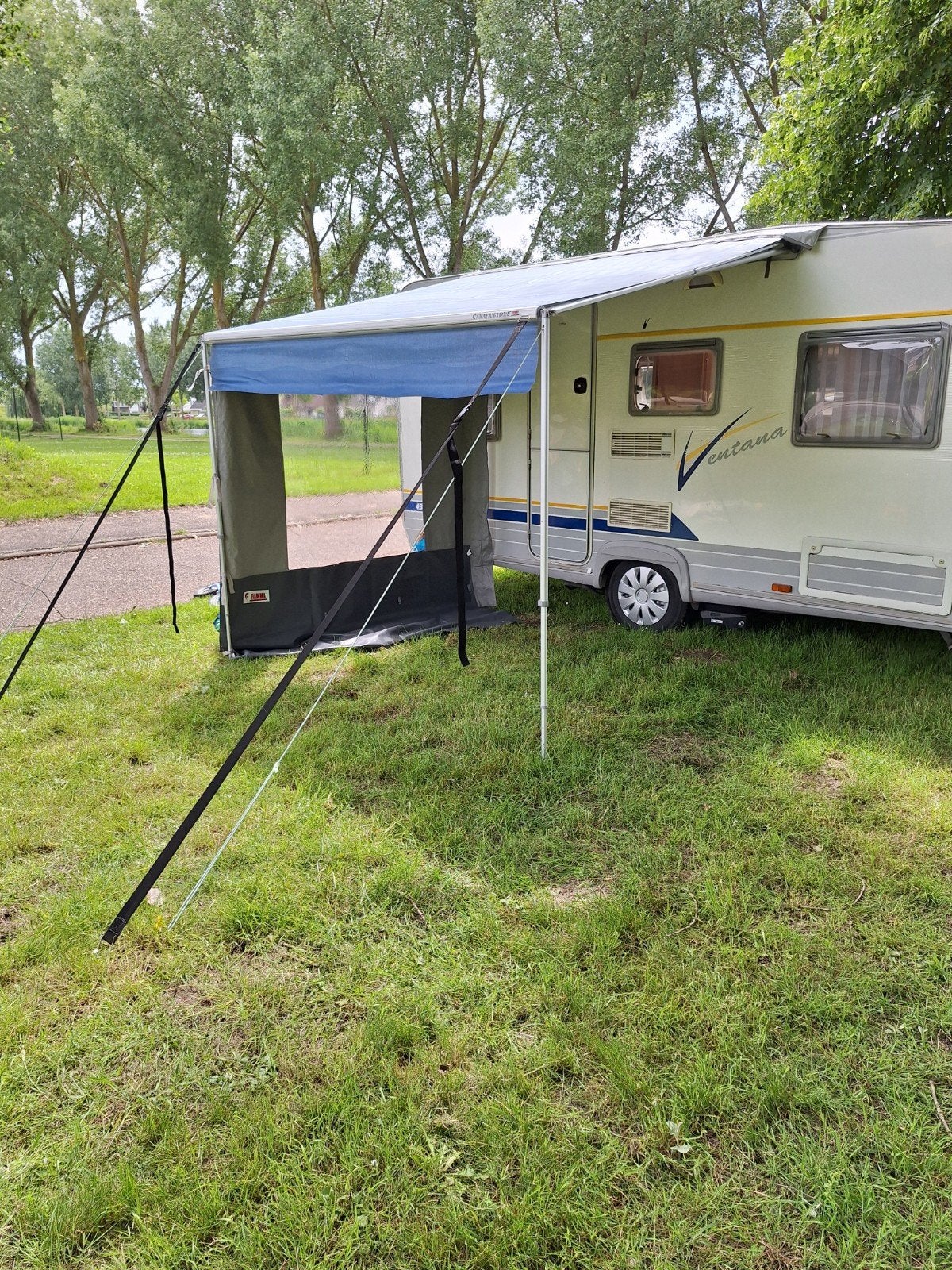 Fiamma Caravanstore 014 255 Blue Ocean luifel met zijwand, Caravans en Kamperen, Ophalen, Gebruikt, Polyester, Fiamma
