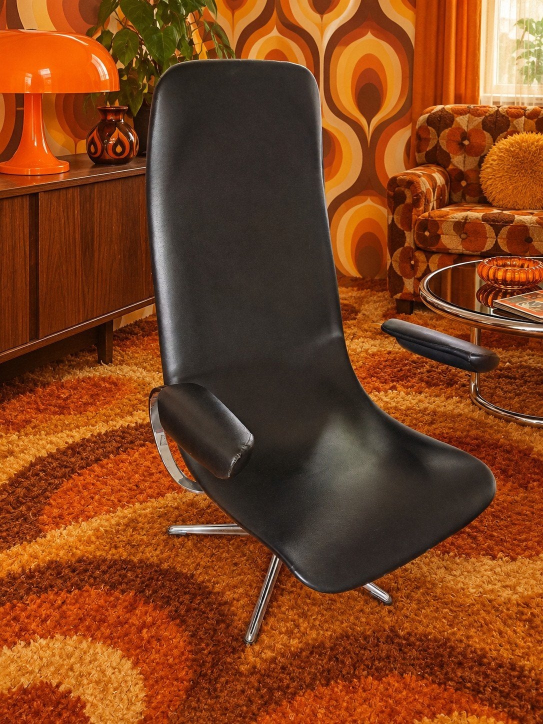 Retro Vintage Jaren 80 Scandinavisch Design Fauteuil/Stoel, Ophalen, Gebruikt, 75 tot 100 cm, 50 tot 75 cm