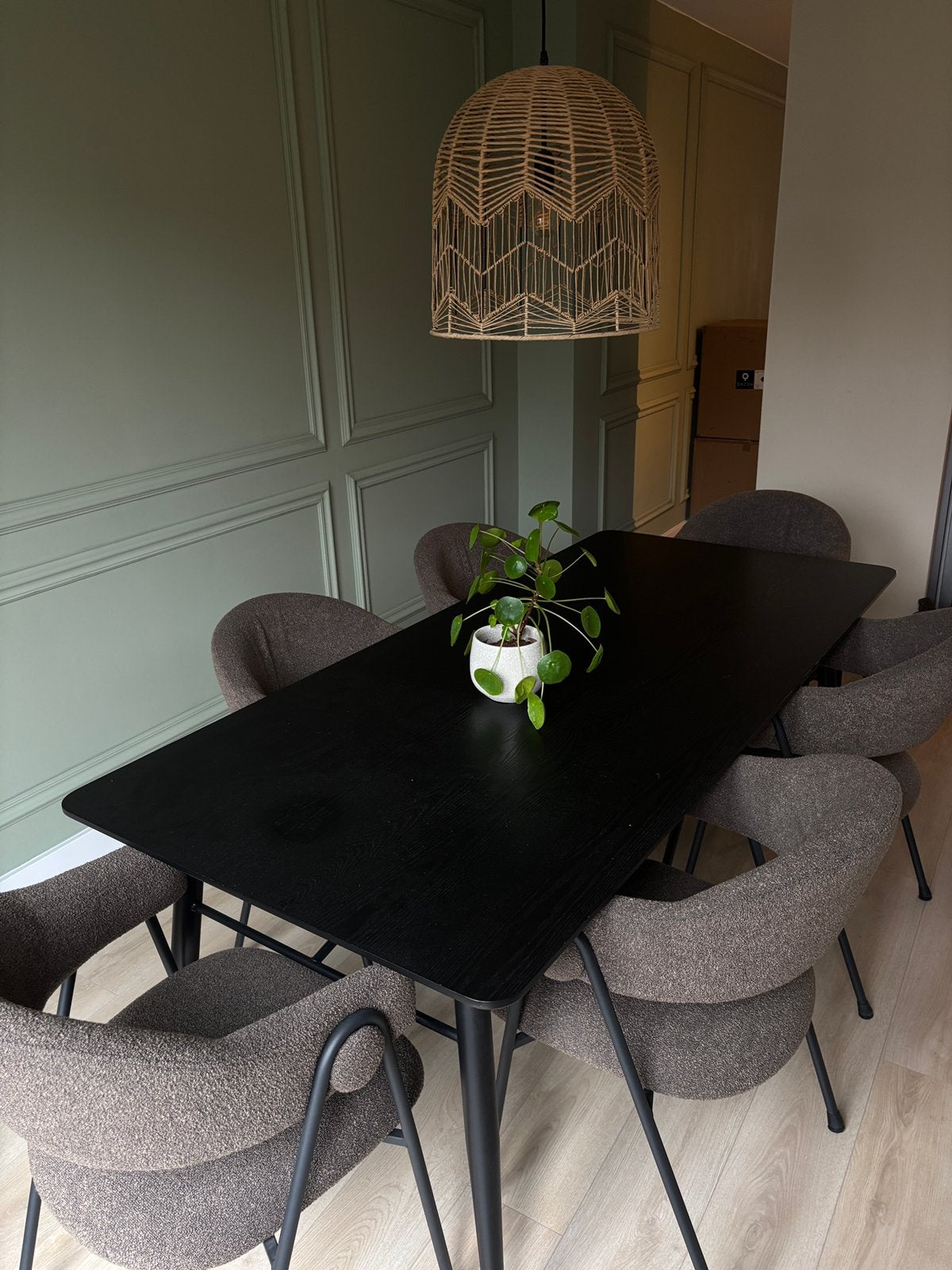 Eettafel zwart 2 meter, Huis en Inrichting, Tafels | Eettafels, Ophalen, Gebruikt, 200 cm of meer, 50 tot 100 cm