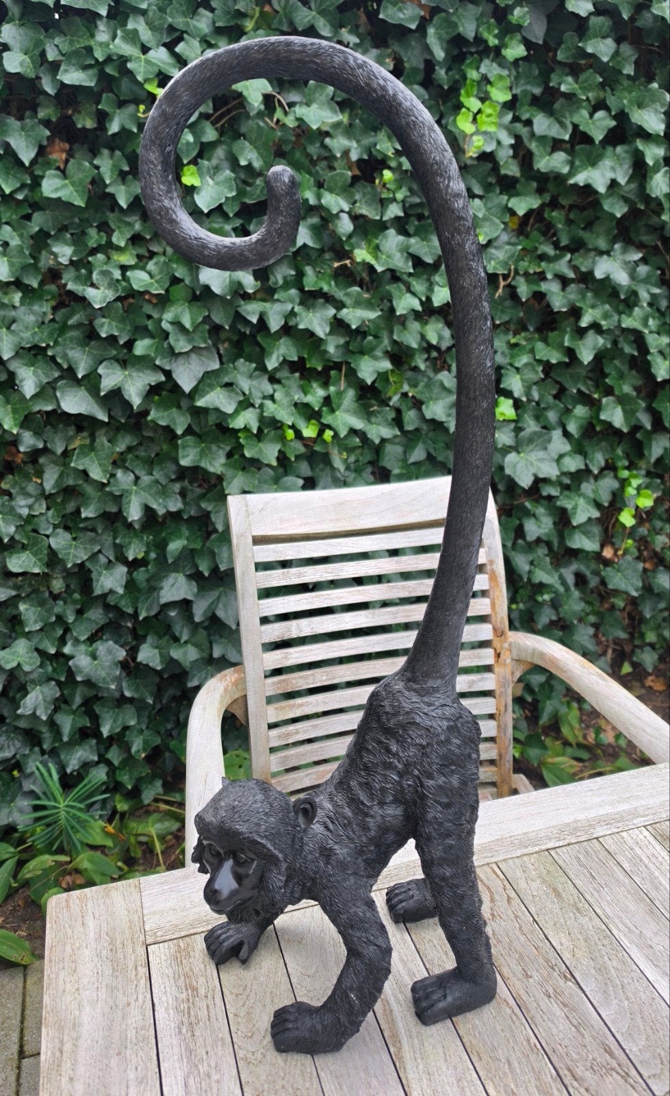 Decoratieve aap met lange staart - 70 cm hoog, Ophalen, Zo goed als nieuw, Zwart