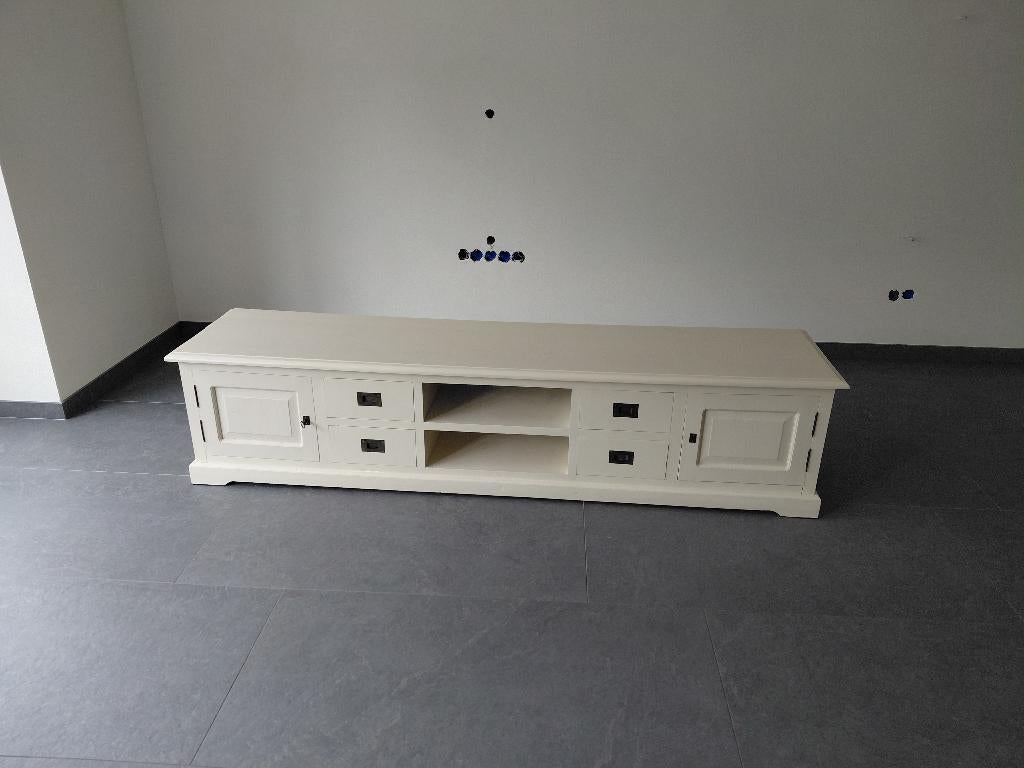 TV kast, Huis en Inrichting, Kasten | Televisiemeubels, Ophalen, Teakhout, 200 cm of meer, Minder dan 100 cm