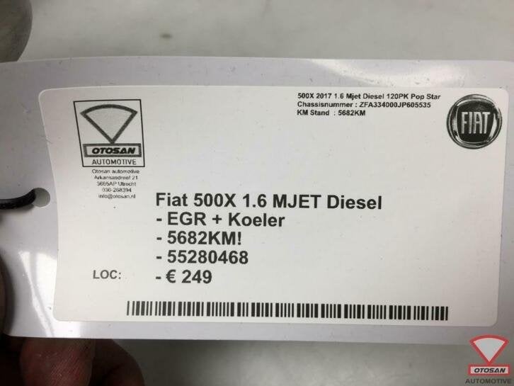 fiat 500x 2017 1.6 mjet egr + koeler 55280468, Gebruikt, Stellantis Europe S.p.A., Ophalen of Verzenden, Info@stellantis.com