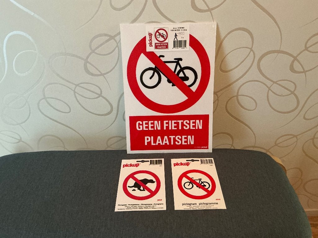Pictogrammen bord en 2 stickers (alleen ophalen), Ophalen, Nieuw, Stickers en Plaatjes