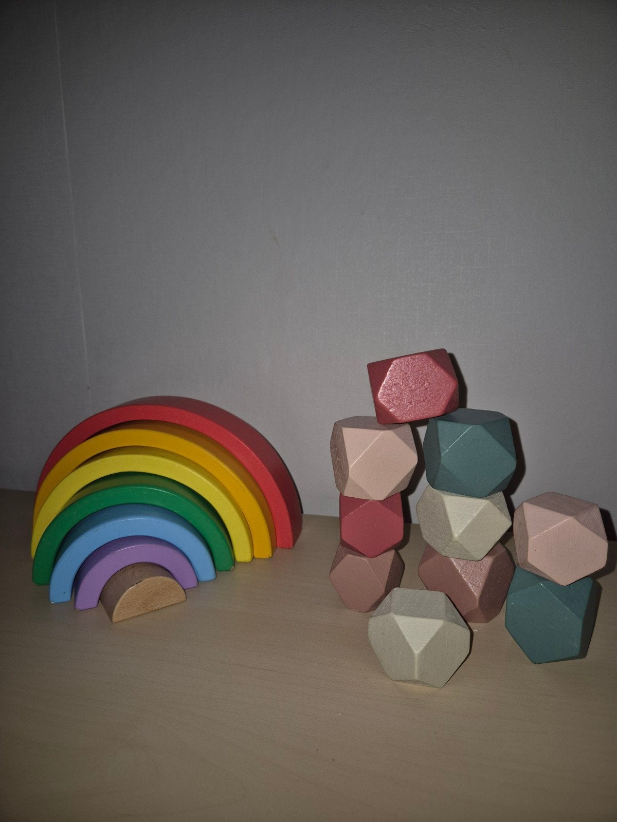 Houten Regenboog en Stapelstenen Speelgoed, Kinderen en Baby's, Ophalen of Verzenden, Zo goed als nieuw, Overige typen