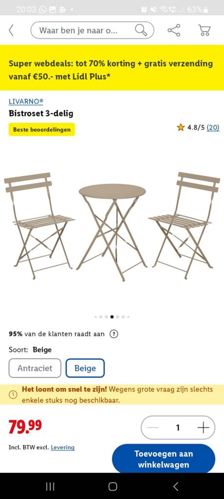 Bistroset, Tuin en Terras, Tuinsets en Loungesets, Ophalen, Nieuw, Aluminium, 2 zitplaatsen