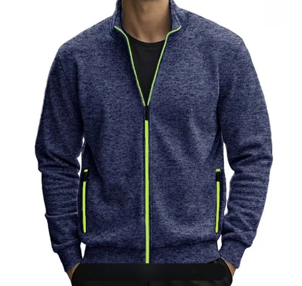 Heren vest met rits - Blauw met neon accenten, SIIMWRSS, Blauw, Maat 56/58 (XL), Ophalen of Verzenden