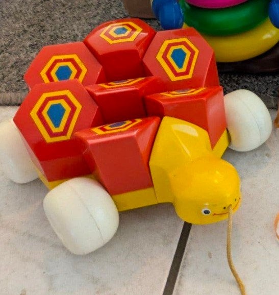 retro/vintage trek schildpad met puzzel rug, Ophalen of Verzenden