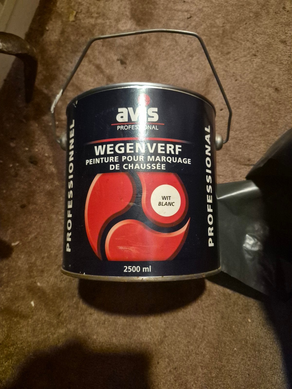 Avis Wegenverf Wit 2.5L - Professionele Kwaliteit, Gebruikt, Wit, Ophalen of Verzenden, Verf
