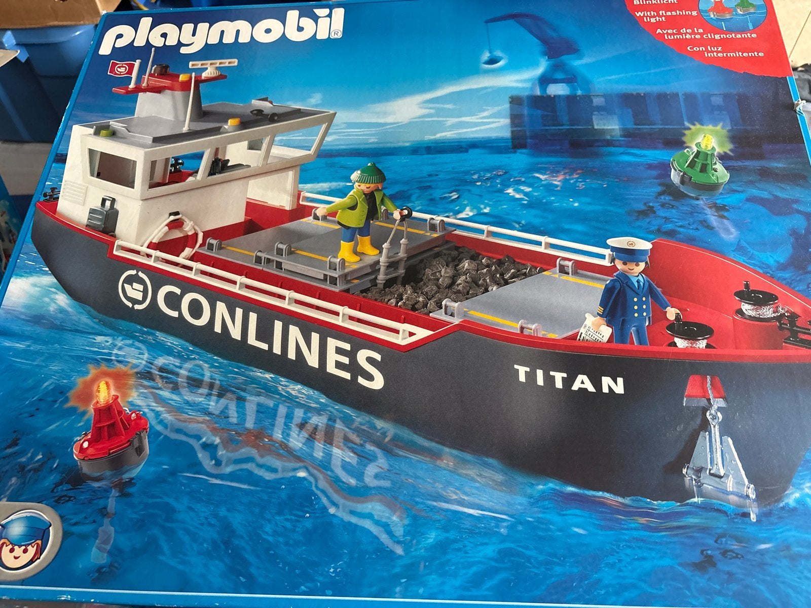 Playmobil 4472 Vrachtschip 'Titan' -  met Figuren, Gebruikt, Complete set, Ophalen of Verzenden, Boot/Schip