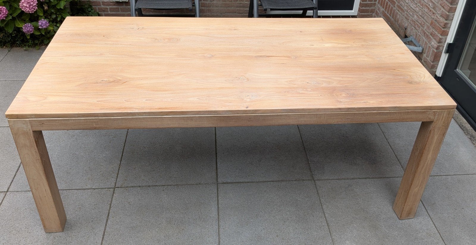 Robuuste houten eettafel, Ophalen, Gebruikt, 100 tot 150 cm, 150 tot 200 cm
