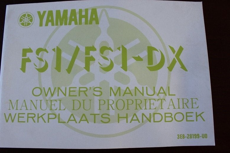 Yamaha FS1- DX 1979 bromfiets handleiding, Ophalen of Verzenden, Zo goed als nieuw
