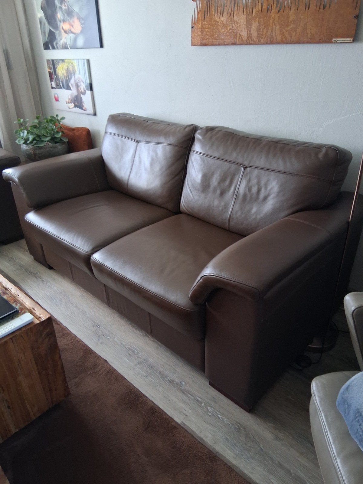 2x Henders&Hezel bank leer, Ophalen, Gebruikt, Leer
