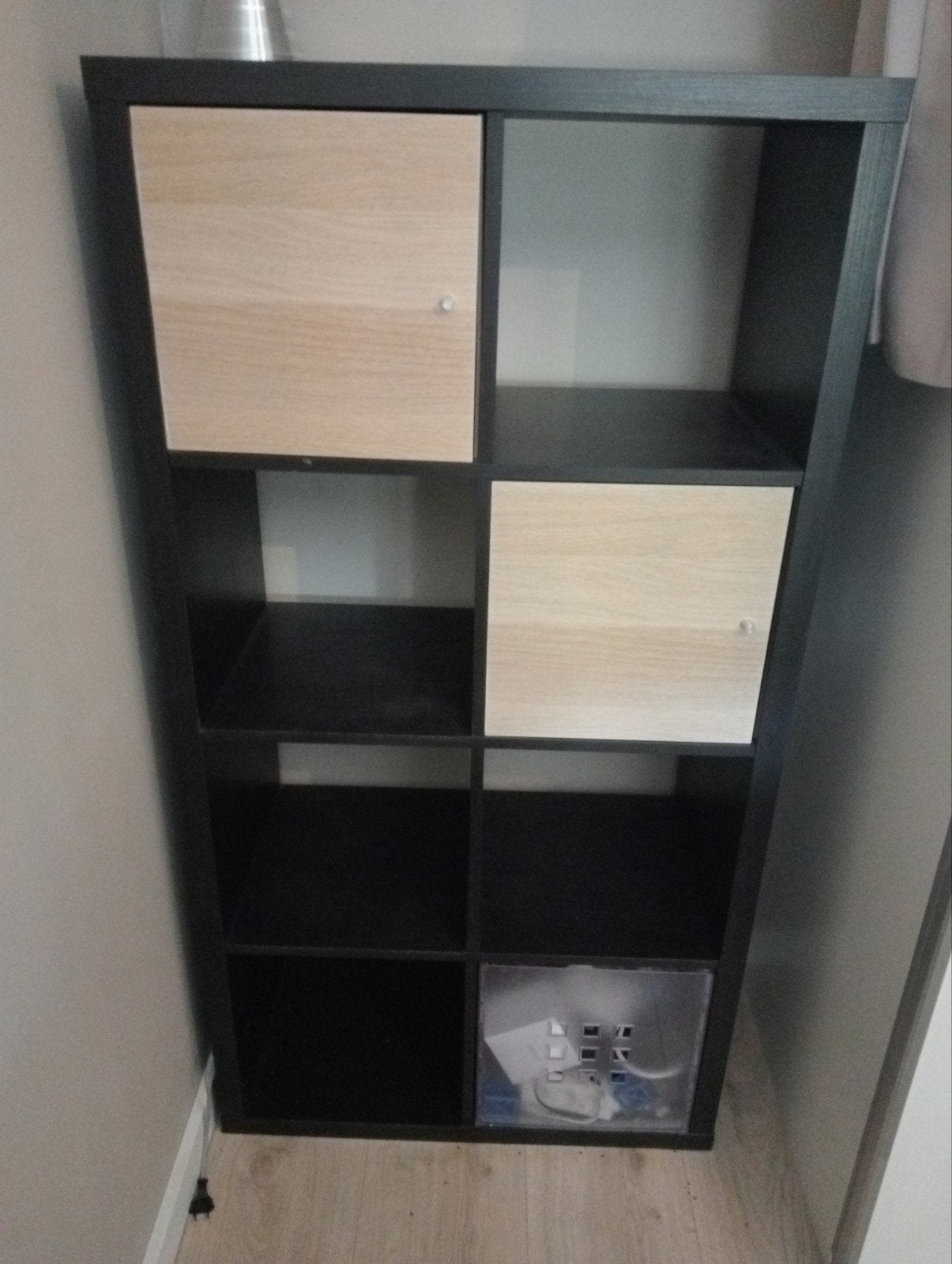 IKEA Kallax kast met deurtjes - Zwart/Hout, Ophalen