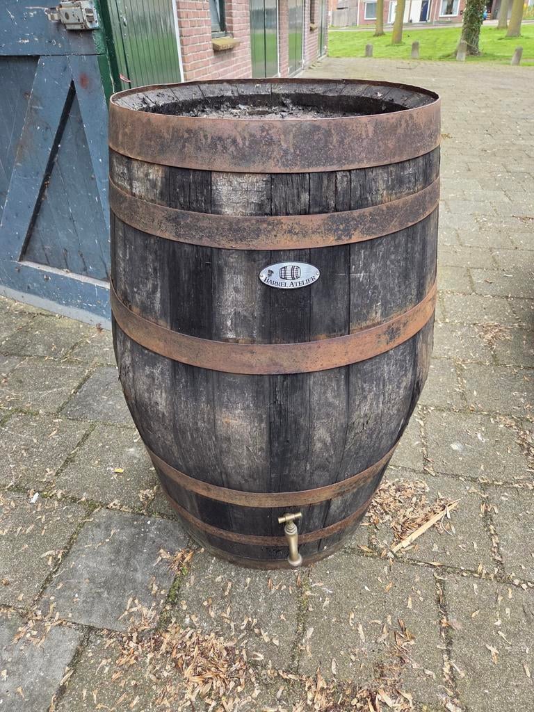 Wijnvat regenton van barrel attelier met kraan, Tuin en Terras, Regentonnen, 150 liter of meer, Ophalen, Hout