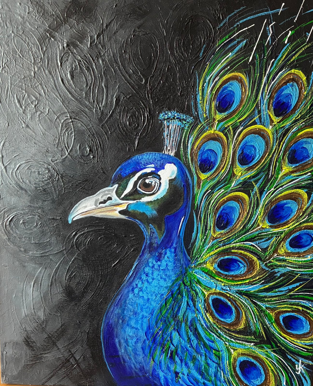 Schilderij, Acrylverf, Ophalen of Verzenden, Dieren, Op houten frame