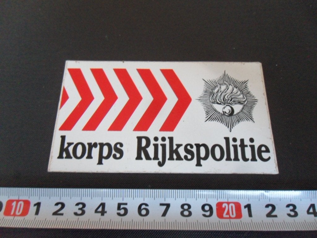 sticker Politie Korps Rijkspolitie, Ophalen of Verzenden, Zo goed als nieuw