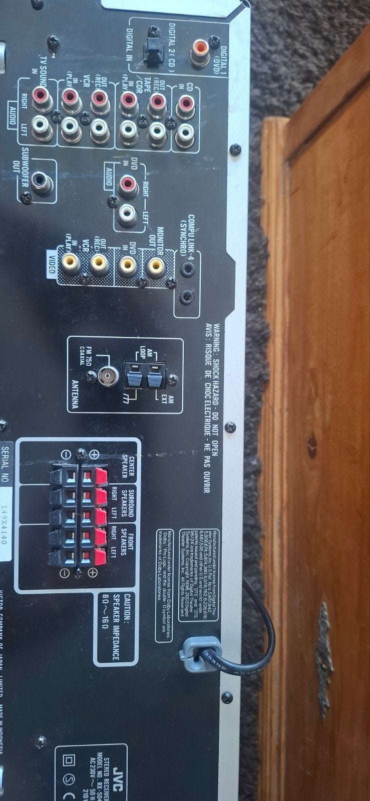 JVC Stereo Receiver RX-308R - Zonder afstandsbediening, Gebruikt, JVC, Ophalen of Verzenden, Minder dan 60 watt