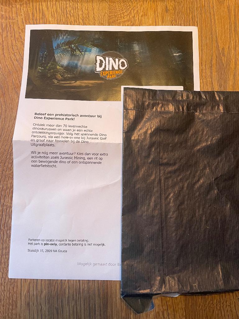 Twee kaartjes voor Dino Experience Park, Tickets en Kaartjes, Twee personen, Ticket of Toegangskaart