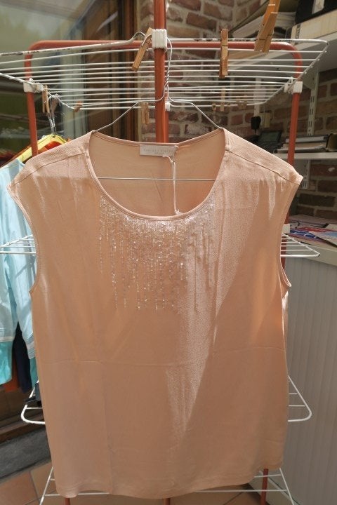Topje nieuw zalmroze pailletjes Fabiana Filippi mt 44, Maat 42/44 (L), Nieuw, Ophalen of Verzenden, Roze