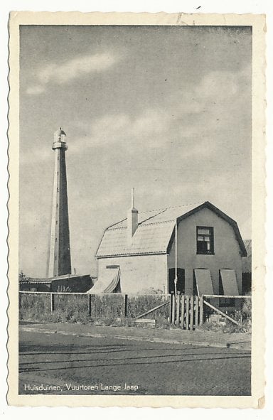 Huisduinen, Vuurtoren Lange Jaap, Verzamelen, Ophalen of Verzenden, 1940 tot 1960, Gelopen, Noord-Holland