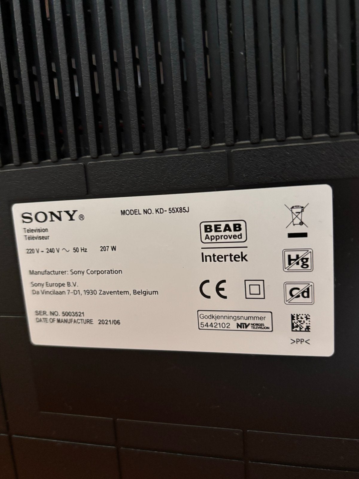 Sony KD-55X85J 55 inch 4K Smart TV, LED, 120 Hz, Ophalen of Verzenden, Zo goed als nieuw