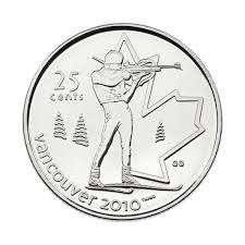Canada - 25 cent 2007 - Biathlon circulated, Ophalen of Verzenden, Noord-Amerika, Losse munt