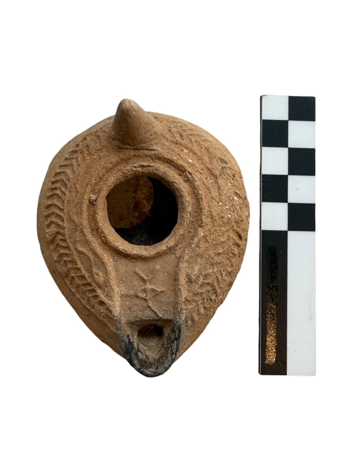 Bodemvondst Antieke Romeinse olielamp - Terracotta, Ophalen of Verzenden