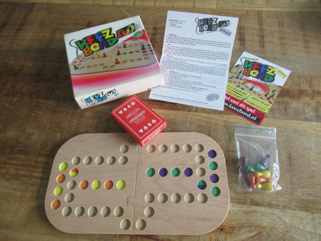 Keezbord Duo Hout houten Keez spel voor 2 personen, Hobby en Vrije tijd, Ophalen of Verzenden, Zo goed als nieuw