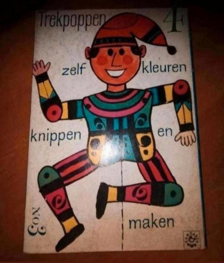 Vintage Trekpoppen Knutselboek - Zelf Kleuren en Knippen, Ophalen of Verzenden