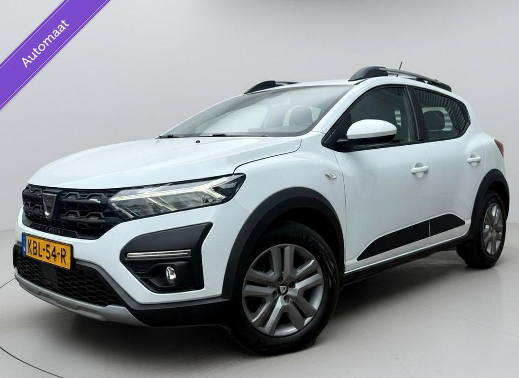 Dacia Sandero Stepway 1.0 TCe 90 Automaat Led Cruise Carplay, Auto's, Zwart, Wit, Origineel Nederlands, Bedrijf