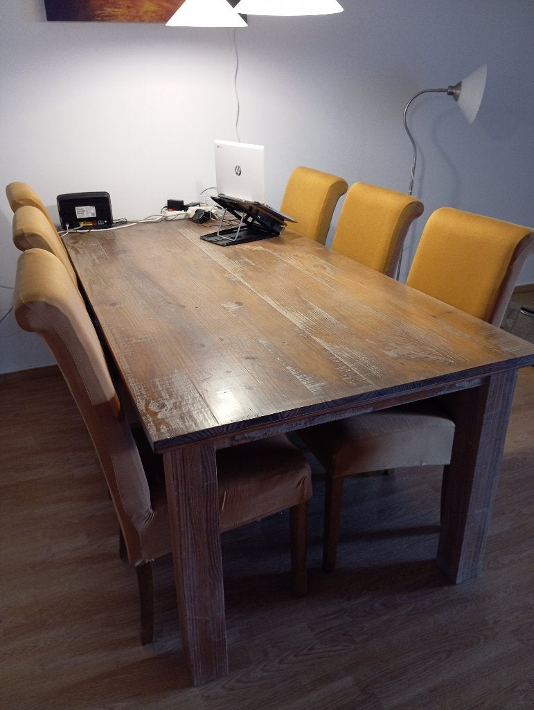 Tafel met stoelen, Huis en Inrichting, Ophalen, Gebruikt, 100 tot 150 cm, 200 cm of meer