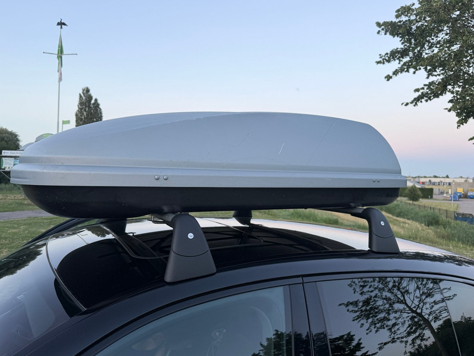 Dakkoffer met dakdragers Porsche Panamera 2014, Ophalen, Gebruikt