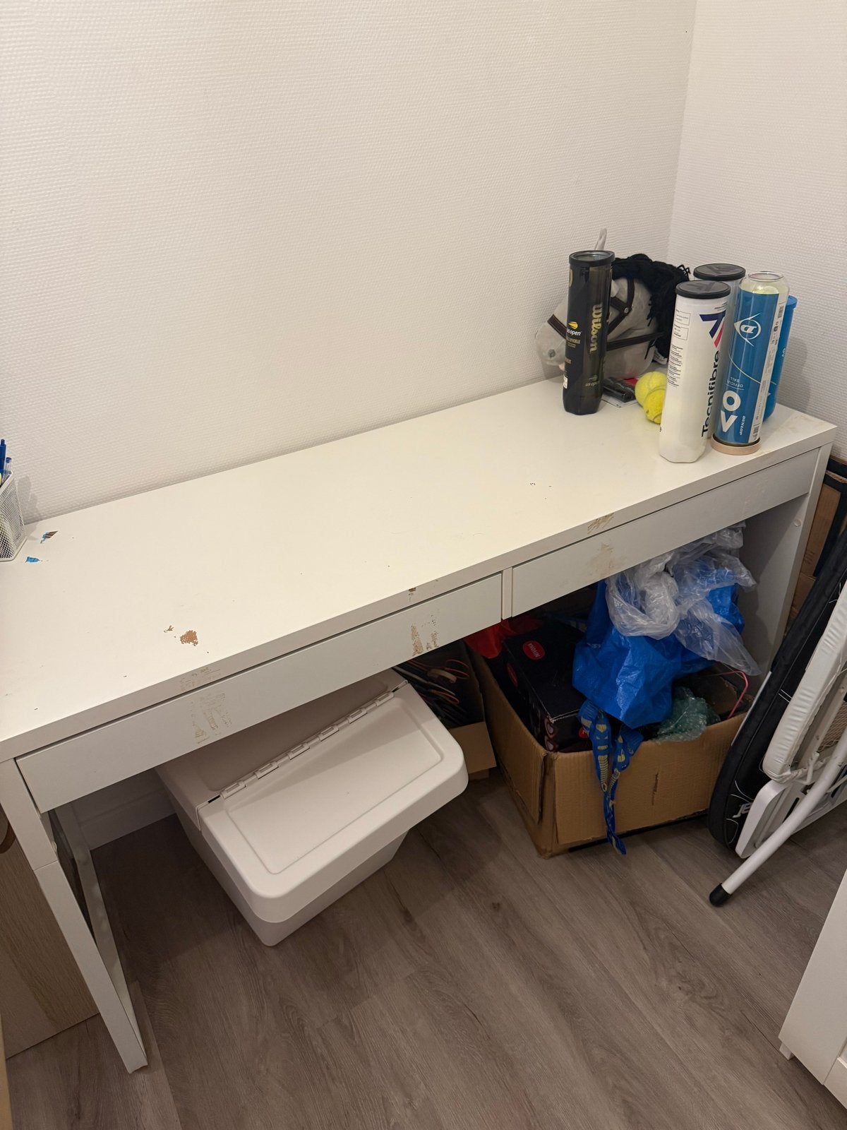Wit bureau met lades, Ophalen, Gebruikt, Met lades, Spaanplaat of MDF