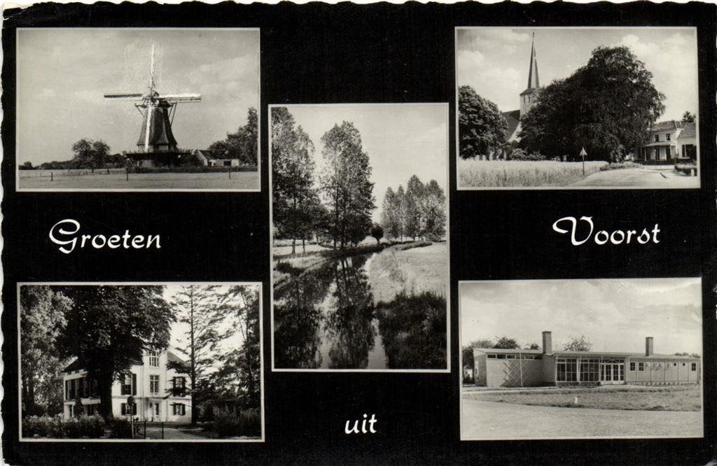 Groeten uit Voorst - 5 afb o.a. molen - 1965 gelopen, Ophalen of Verzenden, 1960 tot 1980, Gelopen, Noord-Brabant