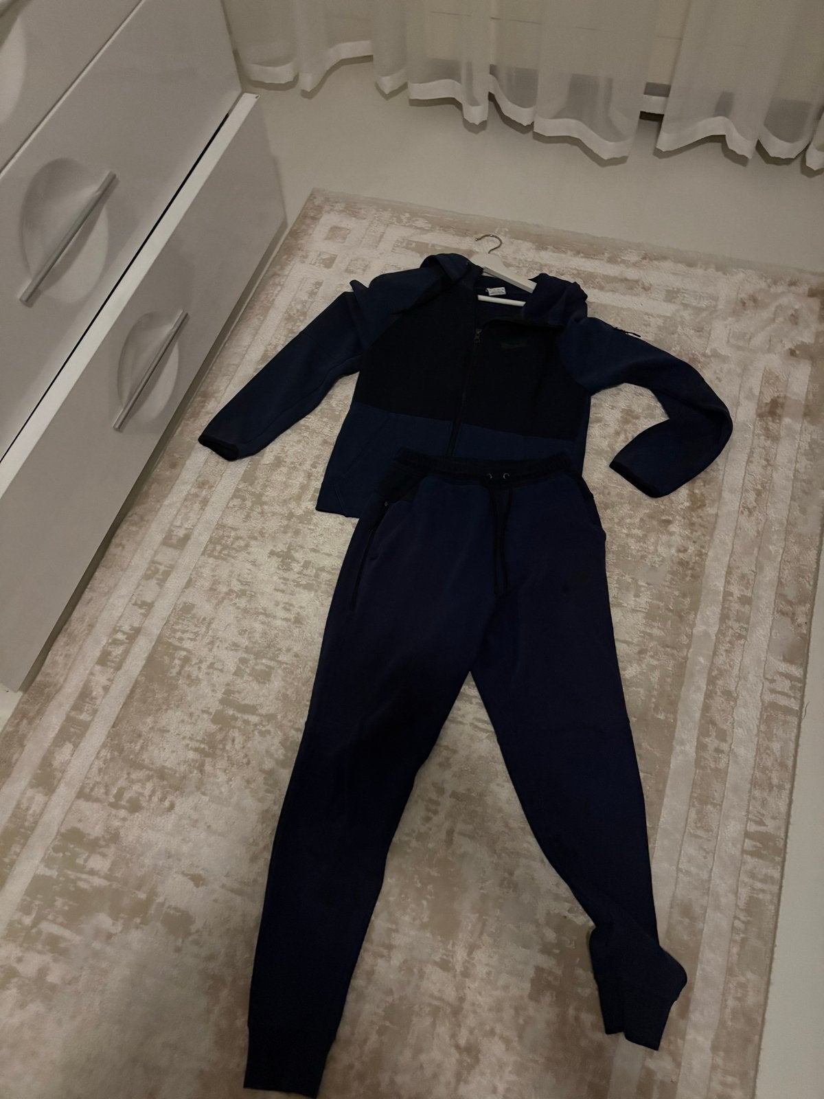 Nike Tech Fleece Trainingspak - Donkerblauw, Ophalen of Verzenden, Gedragen, Algemeen, Maat 48/50 (M)