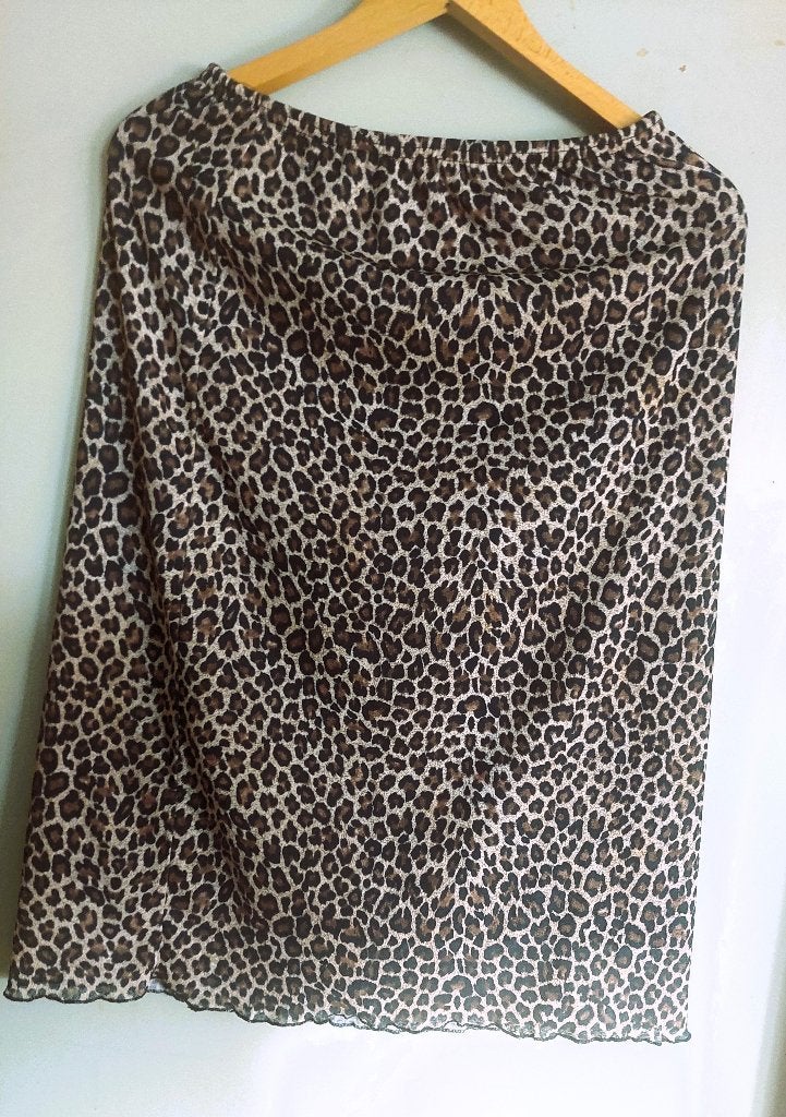 Leoprint - A-lijn rok - beige leo, Kleding | Dames, G & M style, Beige, Ophalen of Verzenden, Zo goed als nieuw