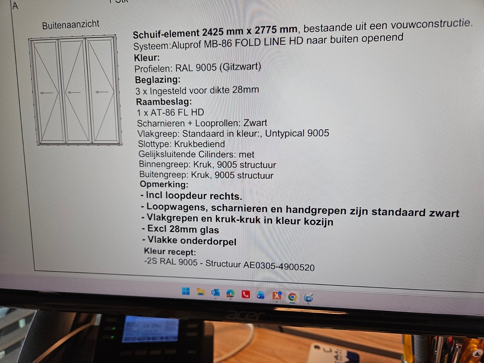 Alu vouwwand, Ophalen, Aluminium, Overige typen