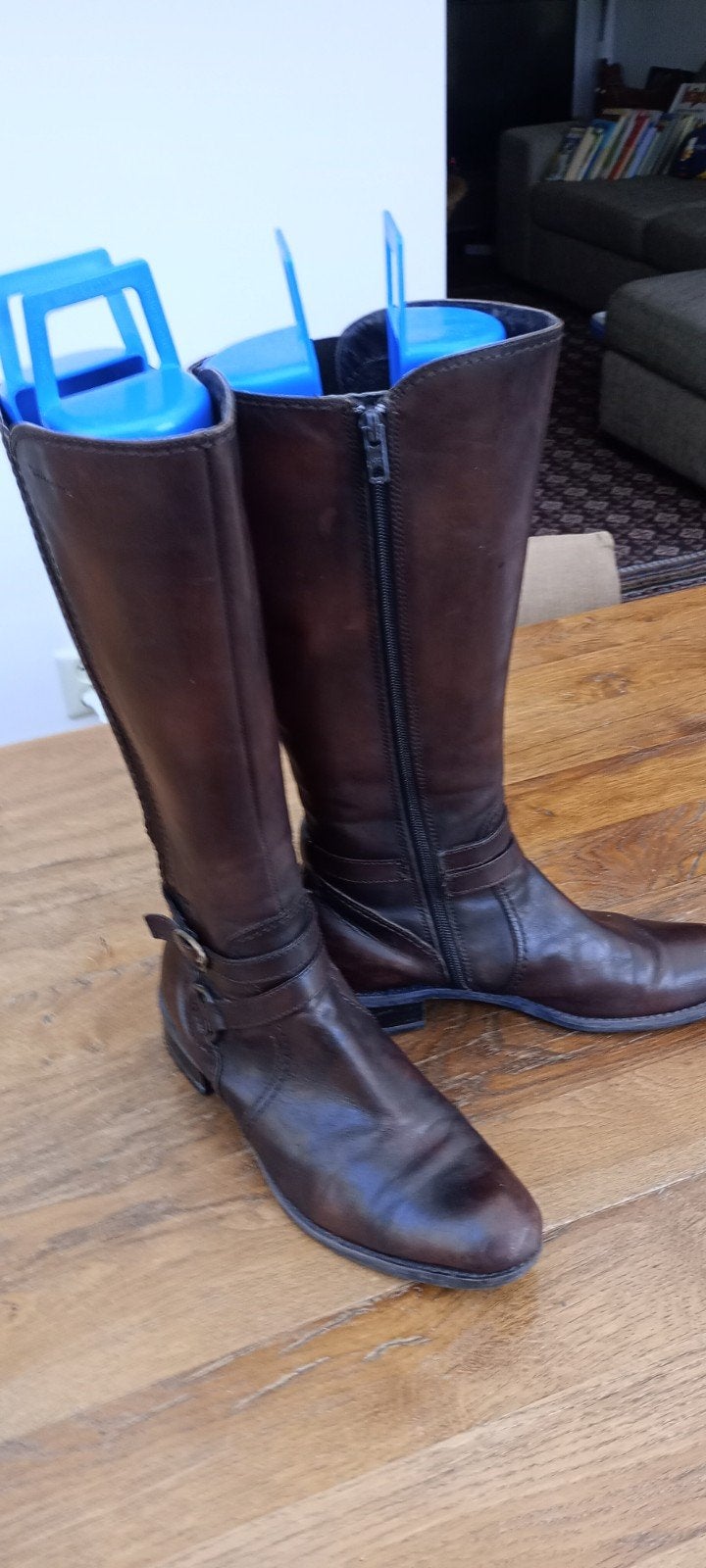 Tamaris hoge laarzen, maat 38, bruin leer, Ophalen