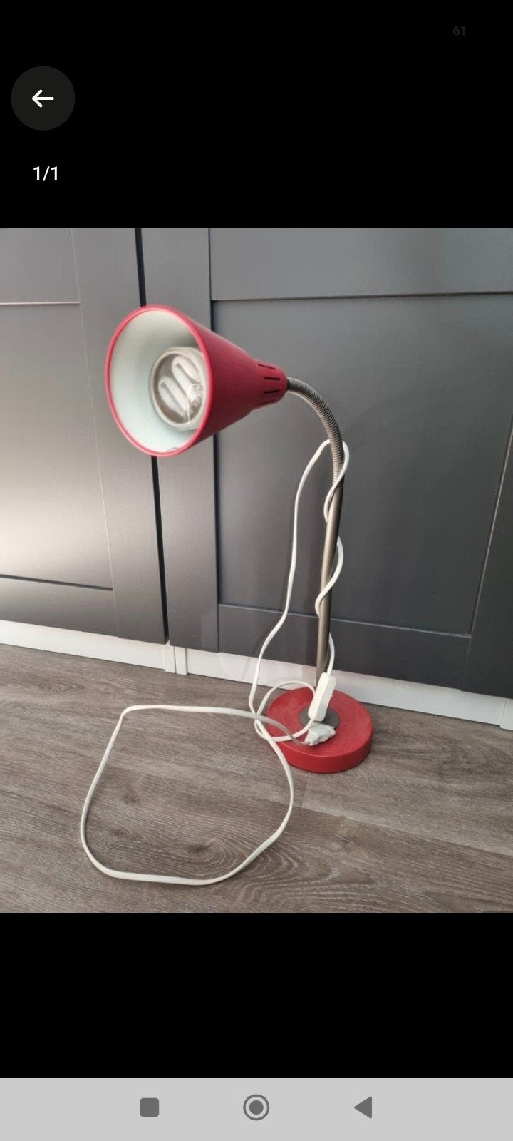 2x Ikea burolamp, Huis en Inrichting, Lampen | Tafellampen, Rood, Ophalen, IKEA