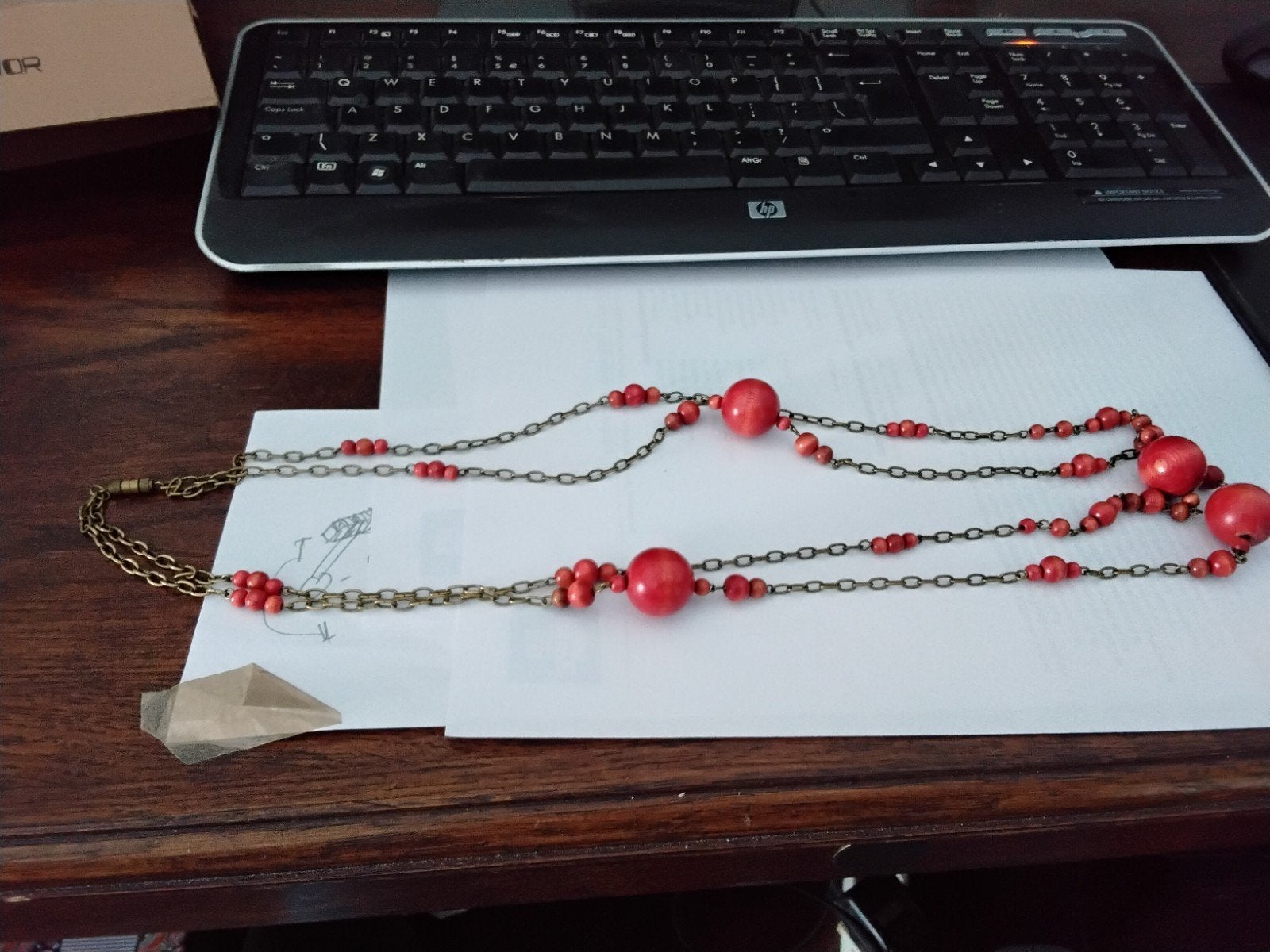 Mooie oude houten kralen ketting, Ophalen of Verzenden, Zo goed als nieuw, Bruin, Overige materialen